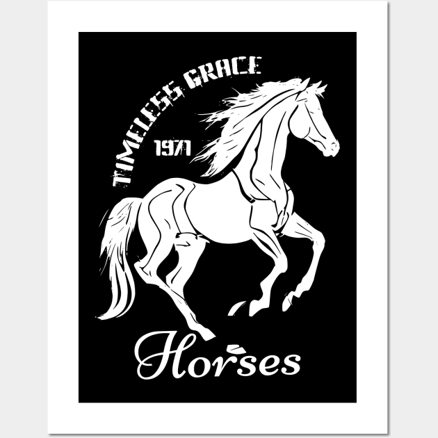 Horses: Timeless grace 1971 Wall Art by AOAOCreation